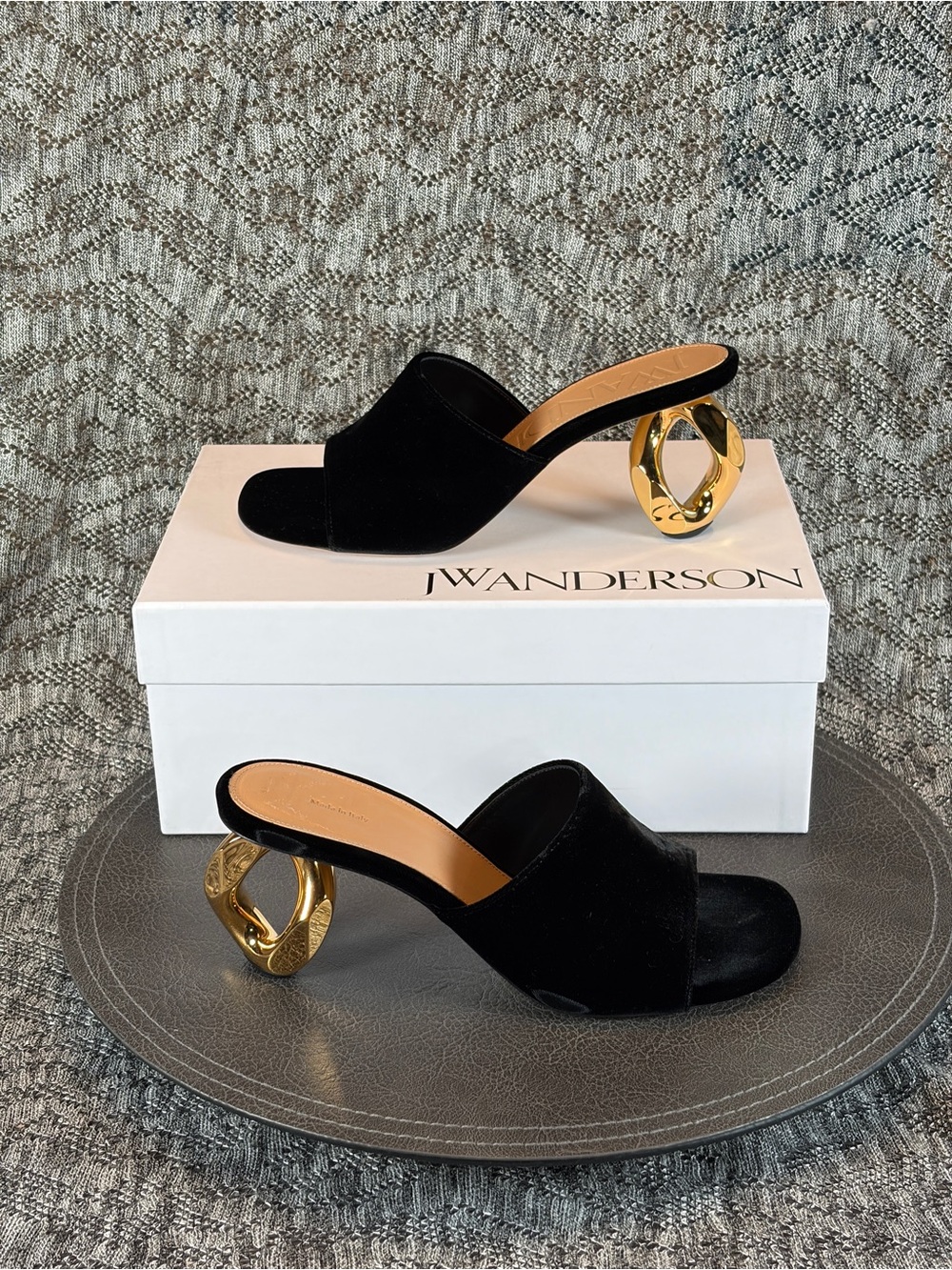 JW Anderson Mule Chain Heel Velvet size 36